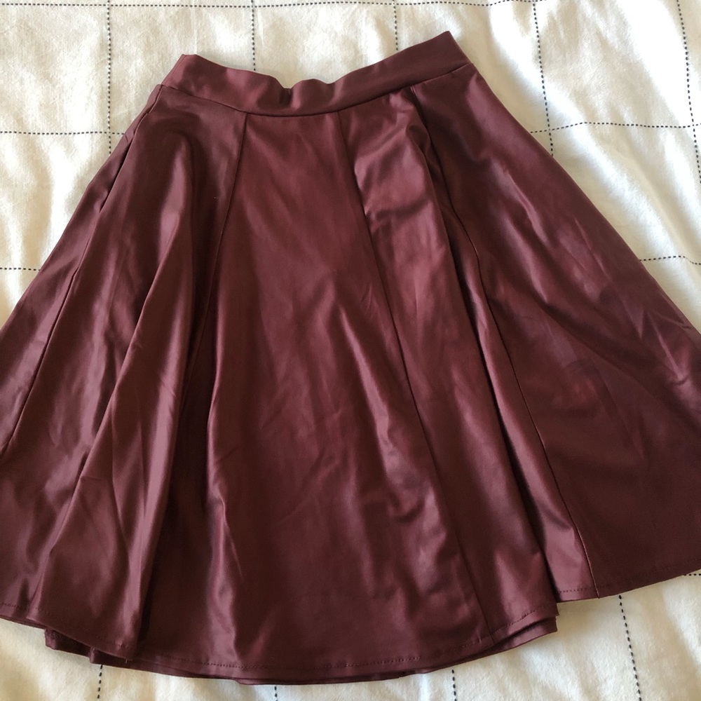 Forever 21 Burgundy Skater Skirt